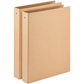 Widen Spine 3 Ring Binder A4 Kraft Binder Organizer 2 Pack, 1.78" Spine, Durable 1.2 Inch Round Ring Binders Fits A4 Size/Letter Size Paper,Hardcover Organizer,Planner Binder,Holds 325 Sheets Capacity