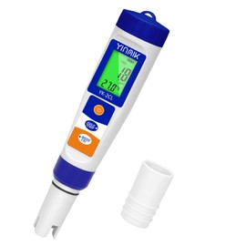 pH Chlorine Meter, Digital Salt Content pH Tester for Salt Water Pools, Salt Display for Aquariums, Koi Ponds, TDS Test Pen, All-in-One pH Cl Salt, ORP, EC, TDS Temperature Monitor