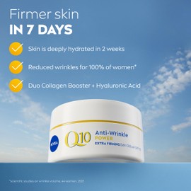 NIVEA Q10 Anti-Wrinkle Power SPF15 Firming Cream (50ml), Day Facial Moisturiser to Reduce Wrinkles, Nourish and Achieve Firmer Skin in 7 Days