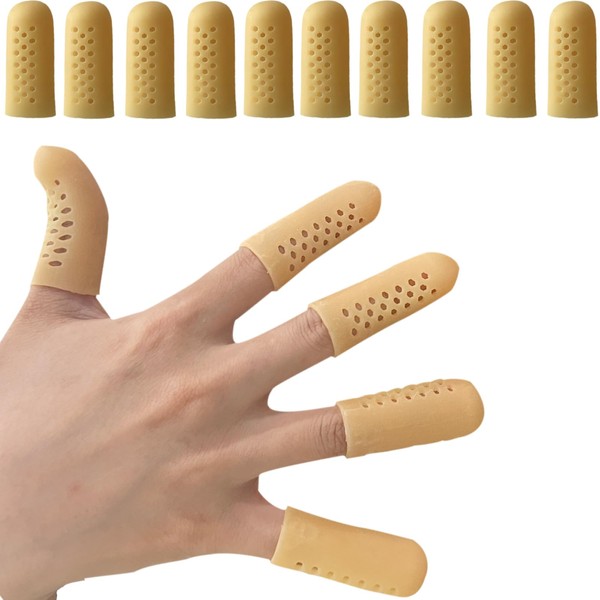 Clcyricherジェル 指サポーター (10個入)り 手指保護キャップ 指関節サポーター 親指 ヘバーデン結節サポーター バネ指に 指先シリコン ゲル