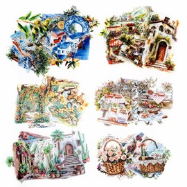 Vintage Forest Stickers Set,120Pcs Scenery Plant Theme Waterproof Transparent Stickers Botanical PET Sticker for Scrapbooking Junk Journal Supplies Collage Crafts Card (XZXH)