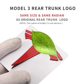 3D Metal Emblem Sticker for Model 3, 2Pcs - Front Hood Badge Decal & Rear Trunk Logo (Model 3 Emblem - Matte Red)