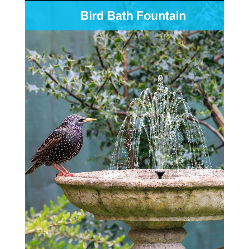 Biling Solar Fountain for Bird Bath, Solar Panel Kit Outdoor