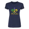 Medium Navy Blue Women Fleur De Lis Mardi Gras Fleur