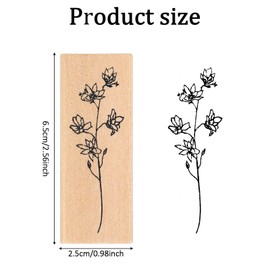 Classicseali 2pcs Flower Stamp, Floral Stamps Plant Element Seal,Ink Stamps for Crafting Vintage Pattern Decoration, Letter Diary for DIY Handicraft Making Scrapbooks (Lavender, Magnolia Group)