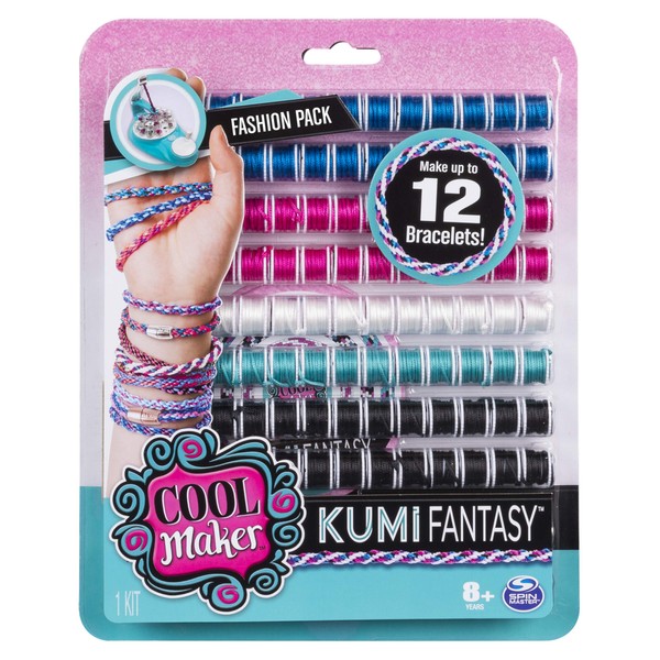 Cool Maker - KumiFantasy Fashion Pack, Makes Up to 12 Bracelets with the KumiKreator, for Ages 8 and Up