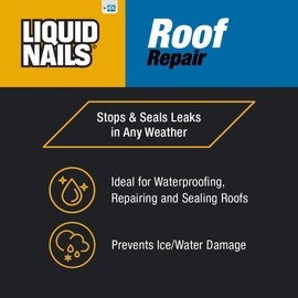 Liquid Nails Roof Repair 10.3 oz. Black Exterior Waterproofing Roof Adhesive, 12 Pack