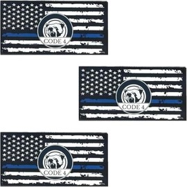 Thin Blue Line Sticker Code 4,Black White and Blue Stripe American Flag Car Stickers,Commemorative Stickers,Honoring Police Law Enforcement Vinyl Window Bumper Sticker (3)