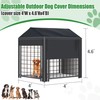 RUIHONG Outdoor Dog Kennel Cover 4'Dx4'Wx4.6'H Black Heavy-Duty Waterproof Dog