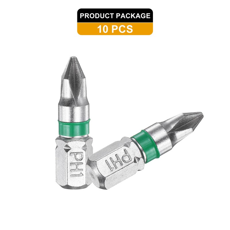 sourcing map 10pcs Phillips Screwdriver Bit PH1 1/4" Hex Shank
