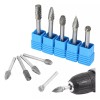MIZETLI Rebabeadores Carburo Tungsteno Burr 1/4 5pzs Fresa Taladro