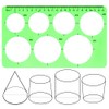 Circle and Oval Template, 4 Pack Clear Green Plastic Measuring