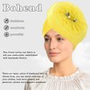 Bohend Flower Turbans Cap Pearl Knot Headwarp Beanie Pre Tied