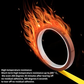 cobee Heat Resistant Tape 10 x 33mm 2 Rolls High Temperature Tape Heat Transfer Tapes Thermal Tape Sublimation Tape Heat Tape for Sublimation for Electronic Printing