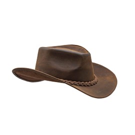 HADZAM Block Grain Leather Cowboy Hat for Men Women Shape able into Out Back hat Durable Leather Hats for Men | Western hat