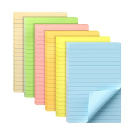 Mr. Pen- Lined Sticky Notes 4x6, 6 Pads, 45 Sheets/Pad, Pastel Color, Sticky Notes with Lines, Ruled Post Stickies, Stocky Notes for Bible Journaling