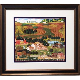 Charles Wysocki "Old Homestead" New Custom FRAMED Art Farm Bakery Americana