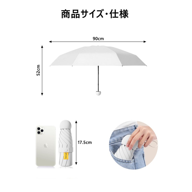 Parasol, Folding Umbrella, Women's, 100% UV Protection, Completely Light Blocking,