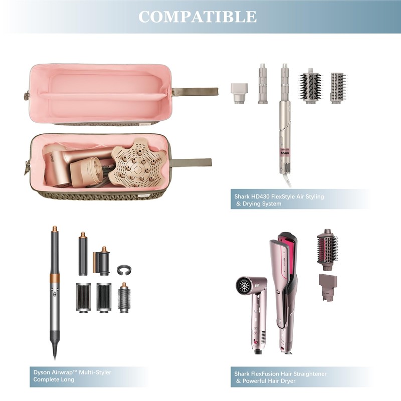 Leudes Dyson Airwrap Travel Case for Shark Hair Dryer Airstraight