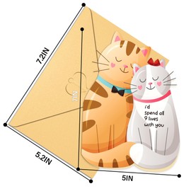 UrJKJV Cute Cats Mothers Day Card, Funny Valentines Day Card for Her Him Husband Wife Boyfriend Girlfriend, Birthday Cards for Cat Lover, Valentines Gifts for Men Women, Mothers Fathers Day