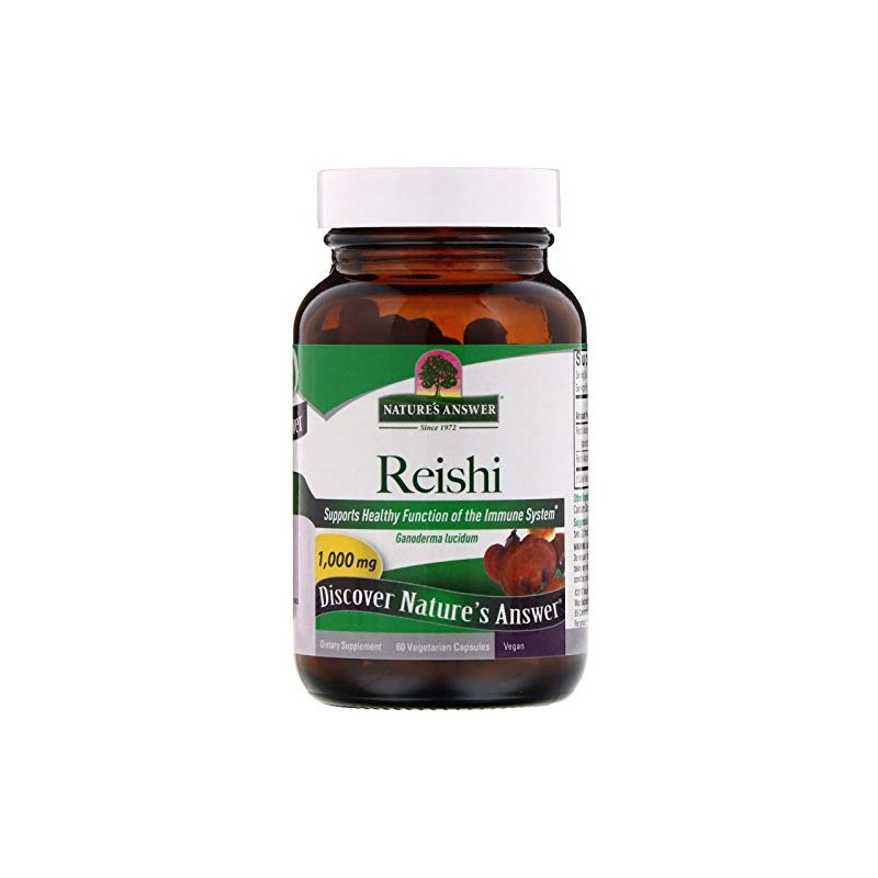 Natures Answer Reishi Mushroom, 1 000 Mg, 60 Caps Hongo