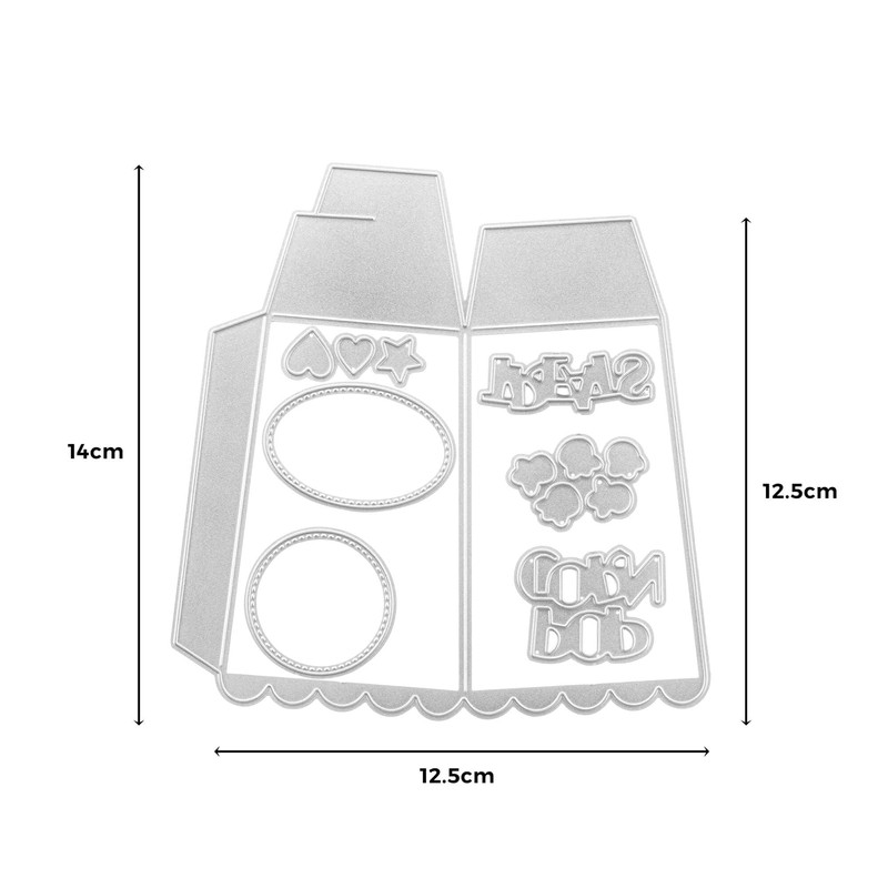 Stanzenshop Cutting Dies Popcorn Box Cinema Snack Container Cutting Dies