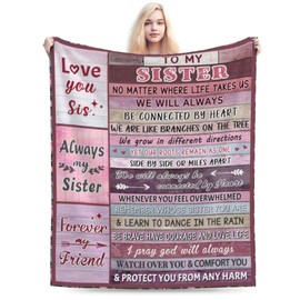 to My Sister Blanket Birthday Gifts Fleece Throw Blankets for Thanksgiving Christmas Bed Sofa Travel Beach 50"x60"