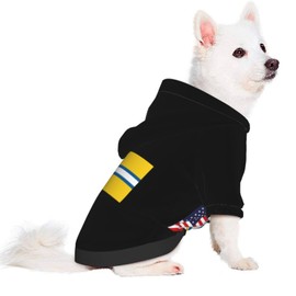Flag of West Sweden and America Dog Sweater Winter Pet Dog Hoodie Sweatshirts Warm Soft Dog Clothes Small
