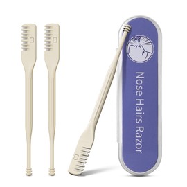 BEZOX Manual Nose Hair Trimmer (Pack of 3) - Rotating Nasal Hair Razor Cutter with Ear Picker for Women and Men - Portable Nostril Hair Remover Tools