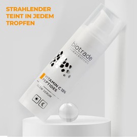 Biotrade Glow Face Serum with 15% Vitamin C & Peptides for All Skin Types - Anti-Ageing Niacinamide & Vitamin C Serum that Brightens and Balances Skin - 100g