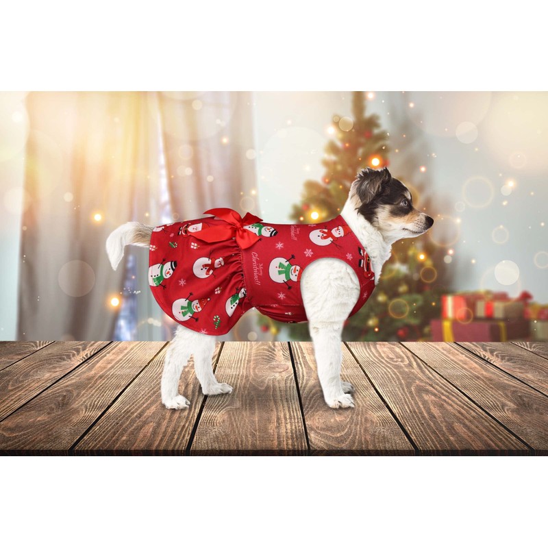 Dog Christmas Dress Dog Christmas Costumes Girl Snowman Stretchy Dog