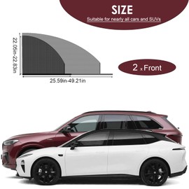 Car Window Screen for Cars and SUVs, Insect-Proof, Maintains Air Circulation, Sun Shading, Privacy Protection(2 Front Windows)