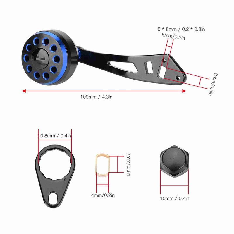 Fishing Reel Handle CNC Knob with Fittings Replacement Parts Accessory