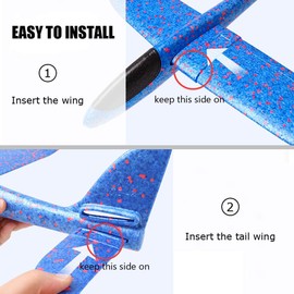 BooTaa 6 Pack Airplane Toys, 17.5" Large Throwing Foam Plane, 2 Flight Mode Foam Gliders, Birthday Gifts for Kids 3 4 5 6 7 8 9 10 11 12 Year Old Boys Kids Girls, Outdoor Yard Family Game Toys