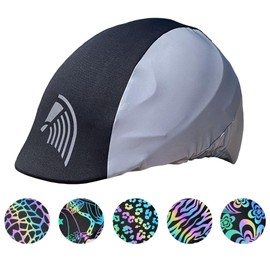 Reflective Riding Helmet Cover, Universal Size, Safety for Rider & Horse, Helmet Protection for Day & Night, Elastic & Non-Slip, 360° Visibility, Riding Equipment (Silver)