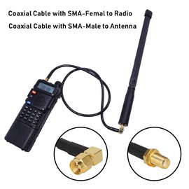 V BESTLIFE Low Loss Coaxial Extension Cable, SMA Female to SMA Male Antenna Extend Cable for Baofeng UV 5R UV 82 UV 9R Plus Walkie, Coaxial Cable with SMA Male to Antenna