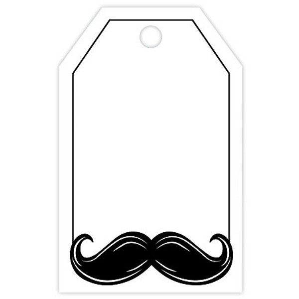 Mustache Printed Gift Tags - 2 1/4 x 3 1/2in. (50)