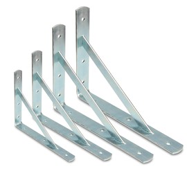 PRIOstahl Heavy Duty Bracket Angle Bracket with Screws and Anchors 200 x 250 mm Galvanised Heavy Duty Bracket Shelf Bracket Angle Bracket for Wall Mounting (Pack of 1)