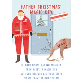 Santa's magic key for christmas eve box fillers for kids | wooden engraved magic santa key | christmas eve tradition for kids with no chimney santa magic key (Father Christmas)