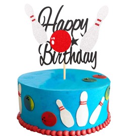 Arthsdite Topper per torta di compleannobowling palla da bowling decorazione per festa di compleanno aziendale eventi