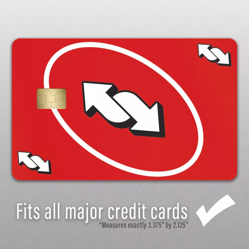 KCD 3 Pack Reverse UNO Credit Card Skin Red Debit