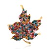 Color Diamond Rhinestone Maple Leaf Brooch Pin for women