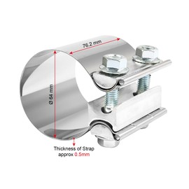 DOCAS 2pcs diameter 64 mm x 76.2 mm length stainless steel exhaust clamp pipe connector stainless steel