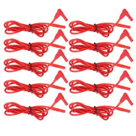 10 Sets Multimeter Test Line 4mm Male to Male Leads Banana Plug Adapter Connector J.70018 Red