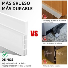 3 PCS Guardapolvo para Puerta Autoadhesivo 3 Capas - 5 x 100 cm Tira de Sellado de Silicona,Sellador Inferior contra Polvo, Insectos y Ruido | Kit Burletes con Aislamiento Acústico