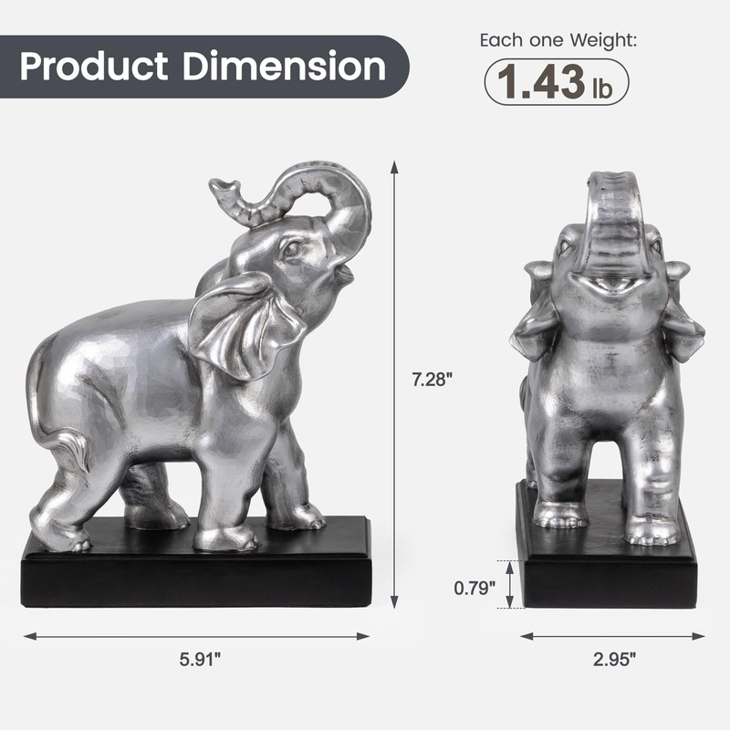 MXARLTR Elephant Book Ends Decorative, Bookends for Shelves, Book Ends
