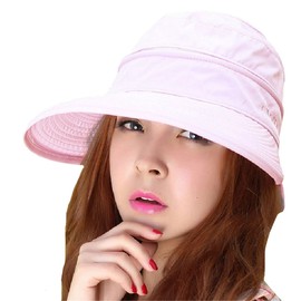 Lerben® Womens Casual Wide Brim 2in1 Combined UV Traveler Summer Golf Tennis Sun Cap Pink