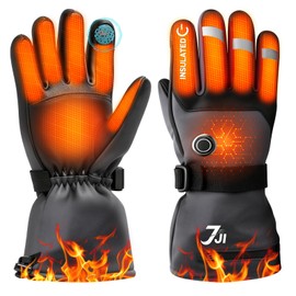 7JI Electric Heated Gloves Motorcycle Gloves 3-Stage Temperature Control (55℃/45℃/35℃) Touch Panel Operation Compatible Cold and Waterproof Design Non-Slip Design Type-C Charging Compatible 7.4V