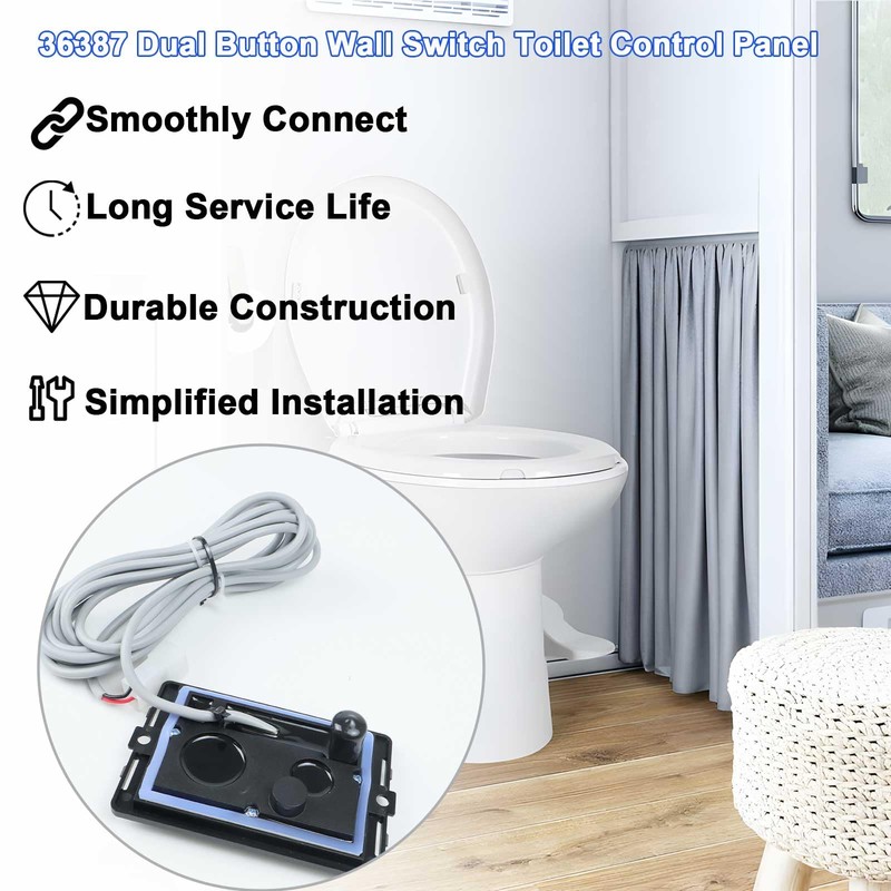 36387 Dual Button Wall Switch Toilet Control Panel Fit for