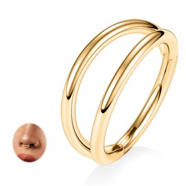 AROWRO Double Hoop Nose Ring Septum Ring Conch Helix Daith Rook Tragus Cartilage Nose Piercing Jewellry Lip Ring G23 Titanium 20G 6mm Gold